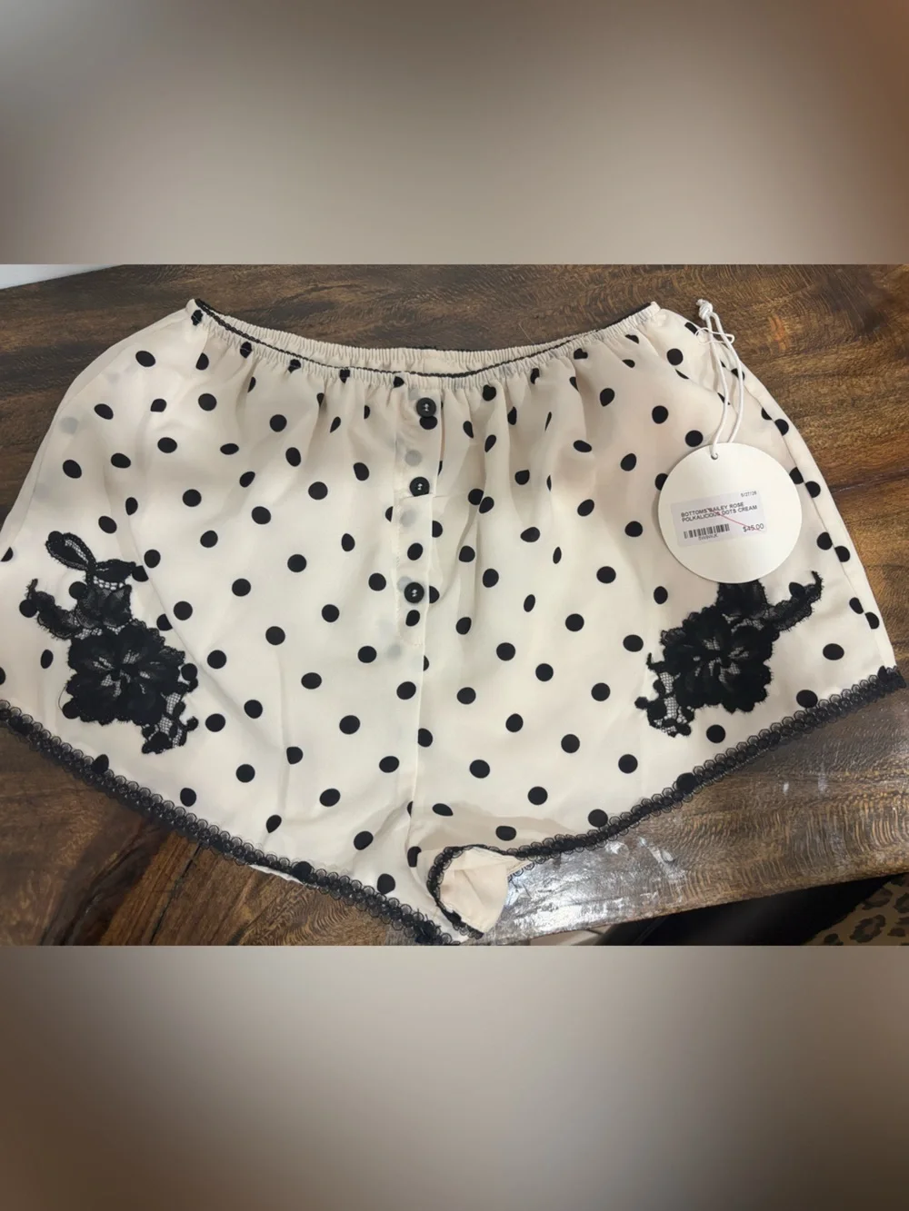 Free People Cream Polka Dot Set